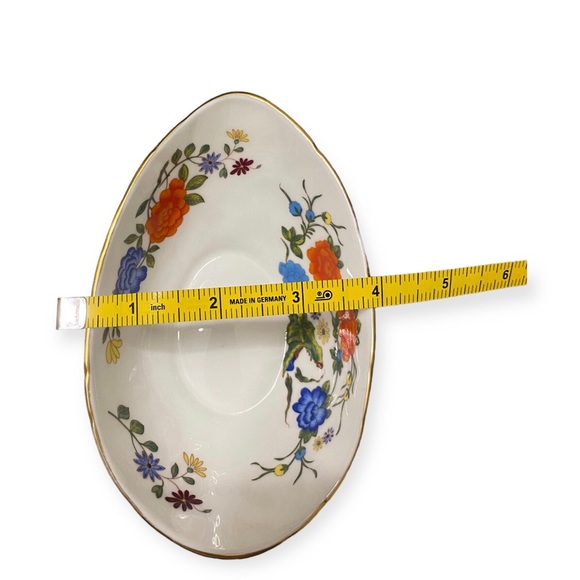 Vintage Aynsley Fine English Bone China Small Floral Serving Bowl & Plate Set - Picture 2 of 9